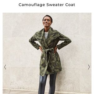 White House Black Market Camouflage Sweater Coat, LG